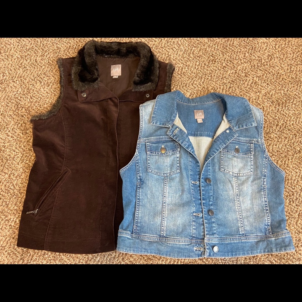 Women’s J.Jill Vests Bundle Denim & Winter Vest